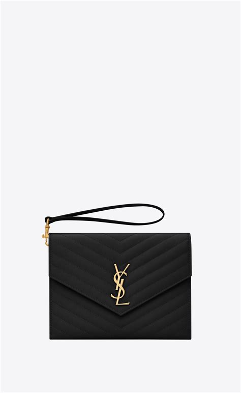 ysl patent leather clutch|saint laurent quilted leather clutch.